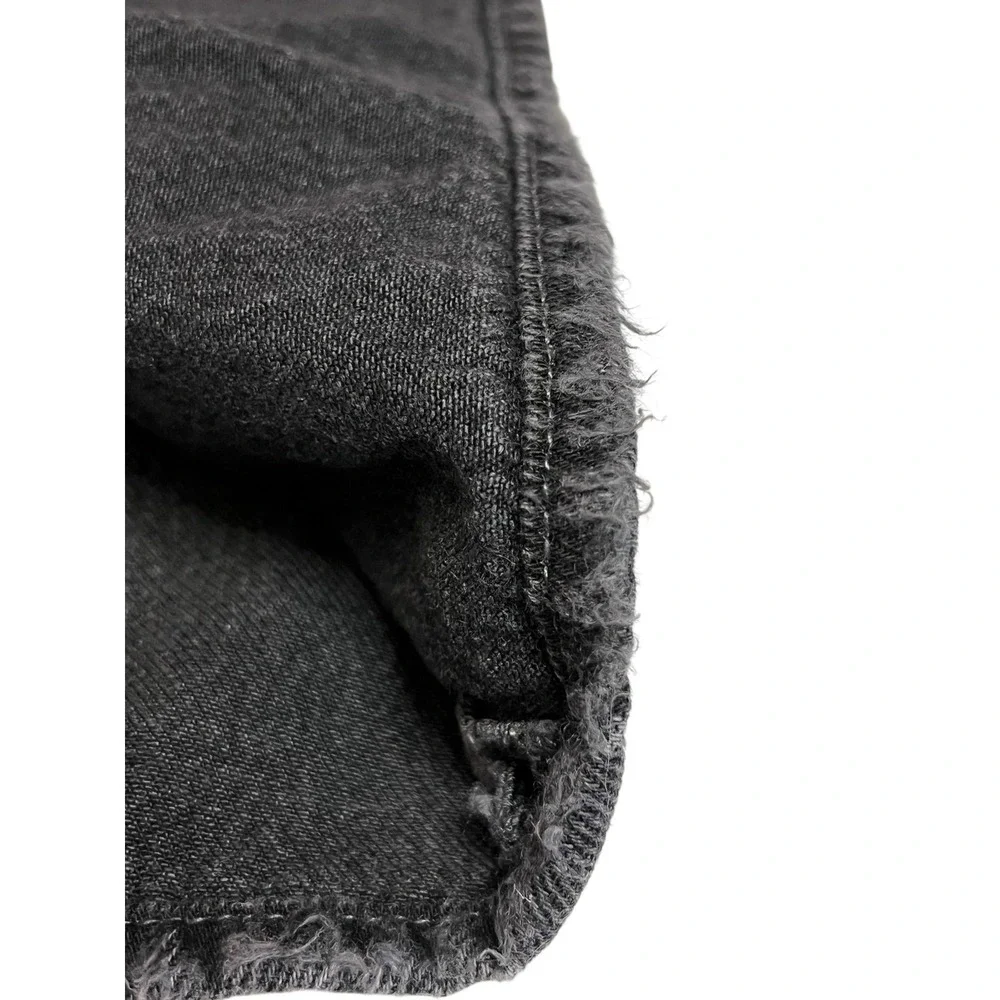 Old Navy Skirt Womens 24 Washed Black Mid-Rise Drapey Denim Column Slit‎ Raw Hem